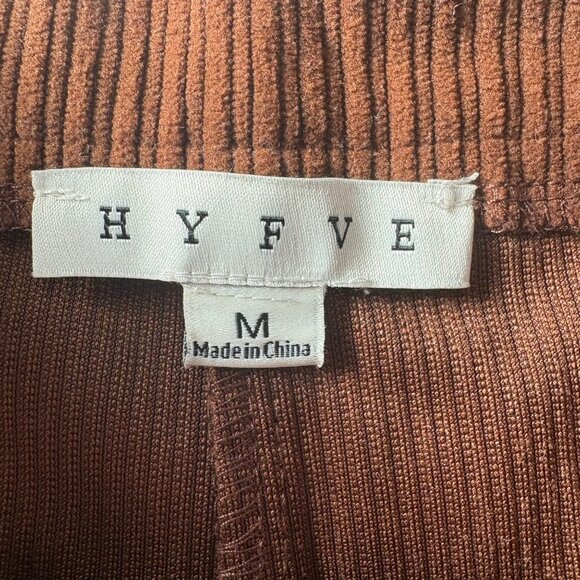 Hyfve Brown Corduroy High-Waist Comfortable Shorts Womens Size M - Picture 3 of 11